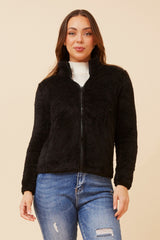 Caroline Morgan Zip Fluffy Jacket