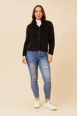 Caroline Morgan Zip Fluffy Jacket