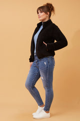 Caroline Morgan Zip Fluffy Jacket