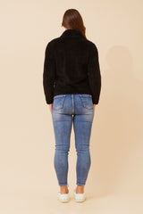 Caroline Morgan Zip Fluffy Jacket