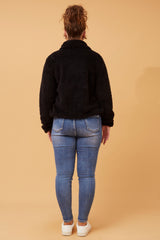 Caroline Morgan Zip Fluffy Jacket