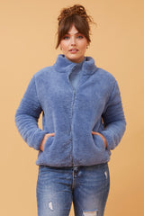 Caroline Morgan Zip Fluffy Jacket