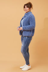 Caroline Morgan Zip Fluffy Jacket