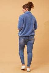 Caroline Morgan Zip Fluffy Jacket