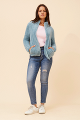 Caroline Morgan Zip Fluffy Jacket