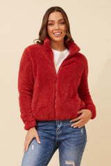 Caroline Morgan Zip Fluffy Jacket