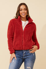 Caroline Morgan Zip Fluffy Jacket