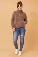 Caroline Morgan Zip Fluffy Jacket