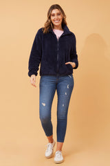 Caroline Morgan Zip Fluffy Jacket