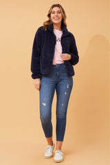 Caroline Morgan Zip Fluffy Jacket