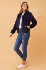 Caroline Morgan Zip Fluffy Jacket