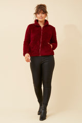 Caroline Morgan Zip Fluffy Jacket