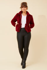 Caroline Morgan Zip Fluffy Jacket