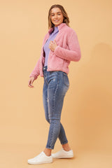 Caroline Morgan Zip Fluffy Jacket