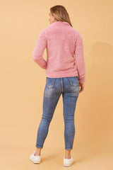 Caroline Morgan Zip Fluffy Jacket