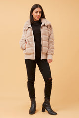 Caroline Morgan Faux Fur Bomber Jacket