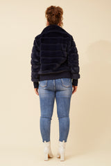 Caroline Morgan Faux Fur Bomber Jacket