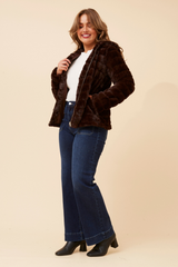 Caroline Morgan Faux Fur Jacket