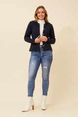 Caroline Morgan Gold Button Knit Cardigan