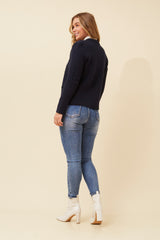 Caroline Morgan Gold Button Knit Cardigan