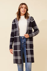 Caroline Morgan Check Print Knit Cardigan