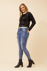 Caroline Morgan Sequin Crop Knit Cardigan