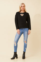 Caroline Morgan Embellished Heart Knit Jumper