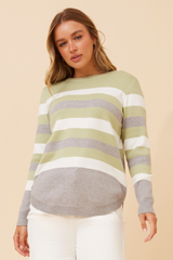 Caroline Morgan Stripe Print Knit Jumper