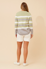 Caroline Morgan Stripe Print Knit Jumper