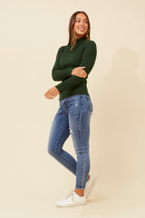 Caroline Morgan Polo Neck Ribbed Skivvy