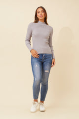 Caroline Morgan Polo Neck Ribbed Skivvy