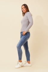 Caroline Morgan Polo Neck Ribbed Skivvy