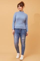 Caroline Morgan Polo Neck Ribbed Skivvy