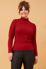 Caroline Morgan Polo Neck Ribbed Skivvy