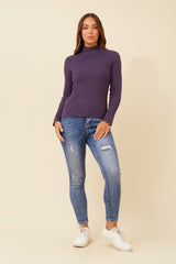 Caroline Morgan Polo Neck Ribbed Skivvy