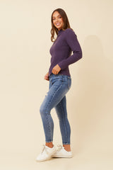 Caroline Morgan Polo Neck Ribbed Skivvy