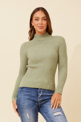 Caroline Morgan Polo Neck Ribbed Skivvy