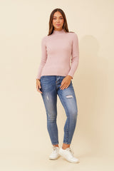 Caroline Morgan Polo Neck Ribbed Skivvy