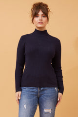 Caroline Morgan Polo Neck Ribbed Skivvy