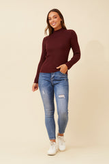 Caroline Morgan Polo Neck Ribbed Skivvy