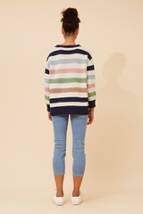 Caroline Morgan Striped Knit Pullover