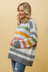 Caroline Morgan Striped Knit Pullover