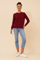 Caroline Morgan Floral Embellished Knit Jumper