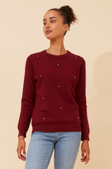Caroline Morgan Floral Embellished Knit Jumper