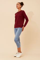 Caroline Morgan Floral Embellished Knit Jumper