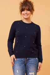 Caroline Morgan Floral Embellished Knit Jumper