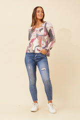 Bottega Abstract Print Knit Jumper