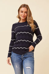 Caroline Morgan Wavy Lurex Knit Jumper