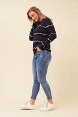 Caroline Morgan Wavy Lurex Knit Jumper