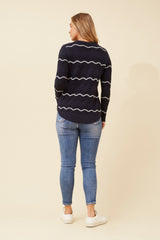 Caroline Morgan Wavy Lurex Knit Jumper